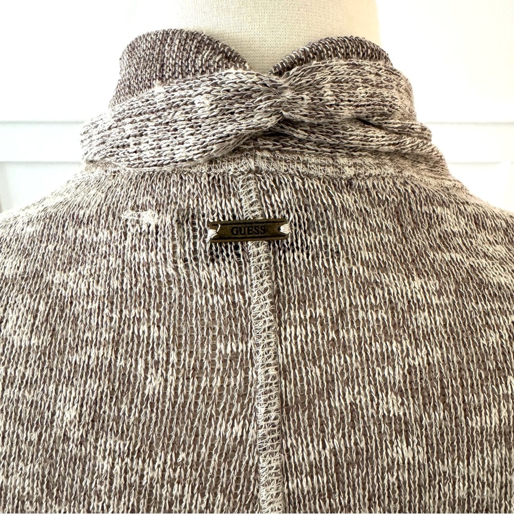 Guess Open Front Knit Cardigan With Draping, Grey… - image 3